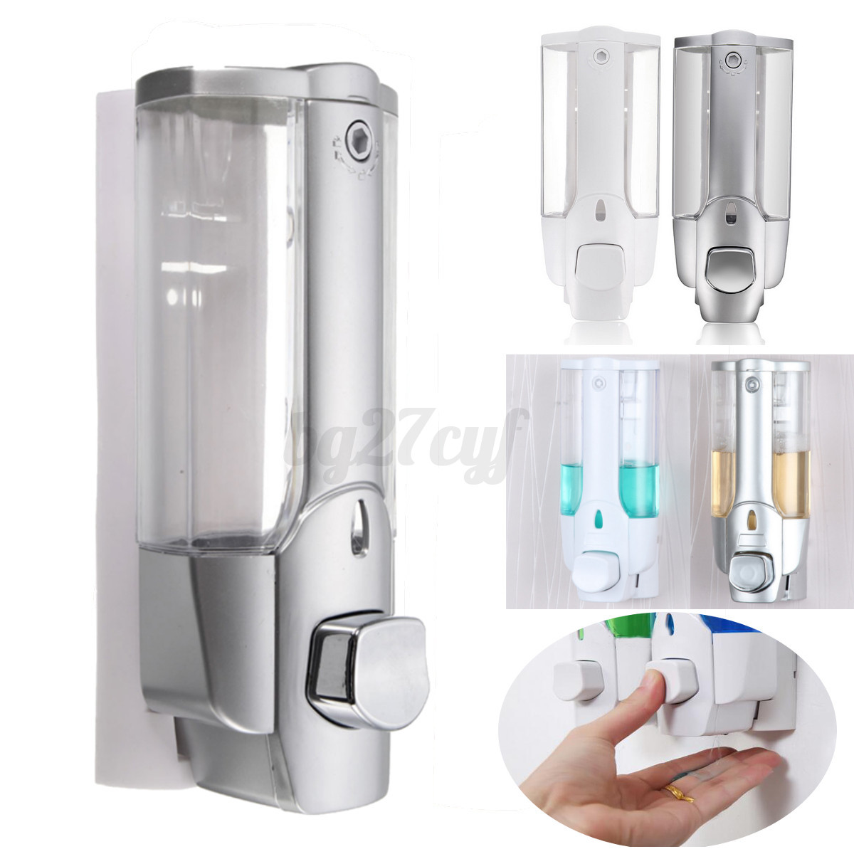 Wall Mounted Shampoo Soap Dispenser Sanitizer Bathroom Shower Liquid Lotion Pump - Picture 12 of 14