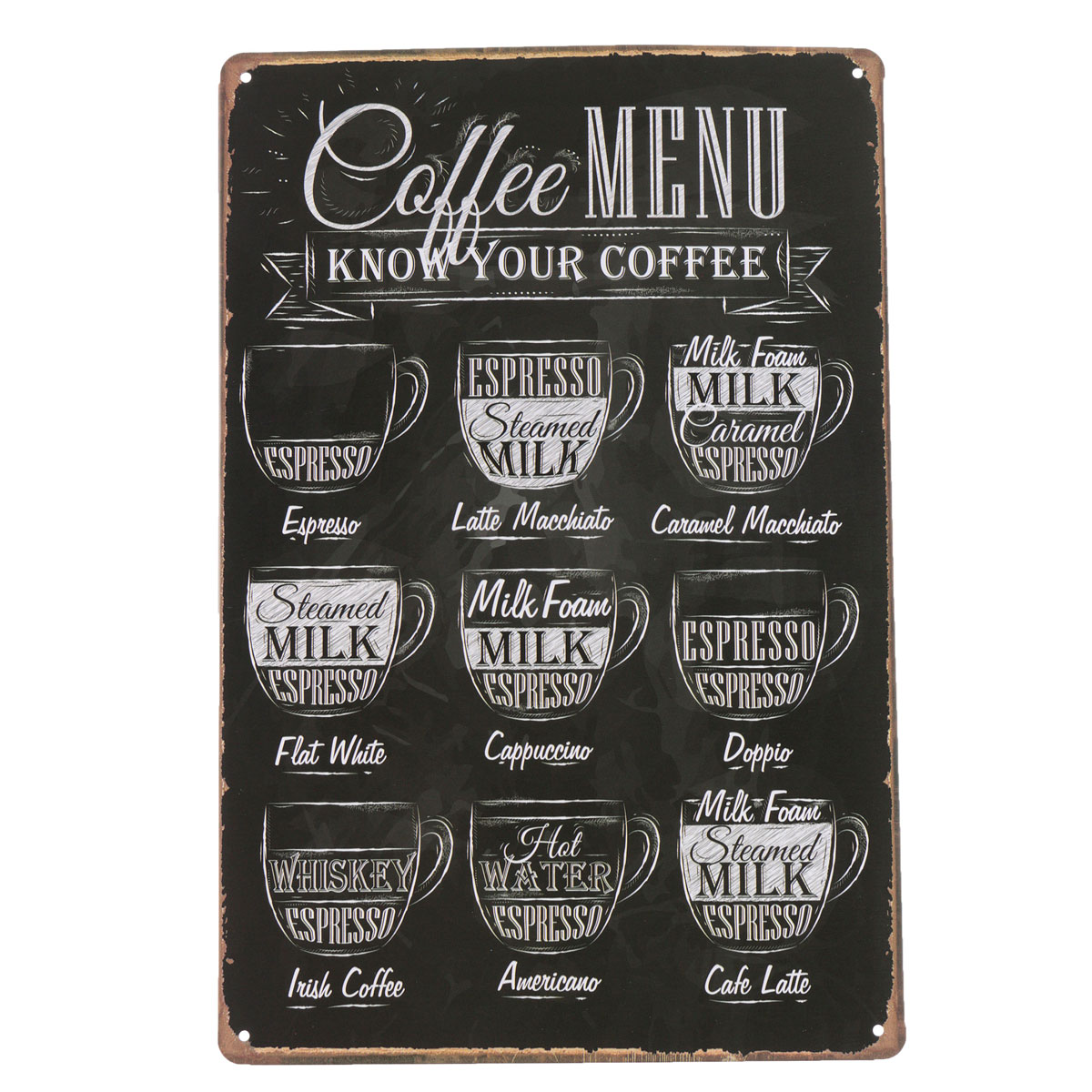 Coffee-Menu-Vintage-Tin-Sign-Bar-Pub-Cafe-