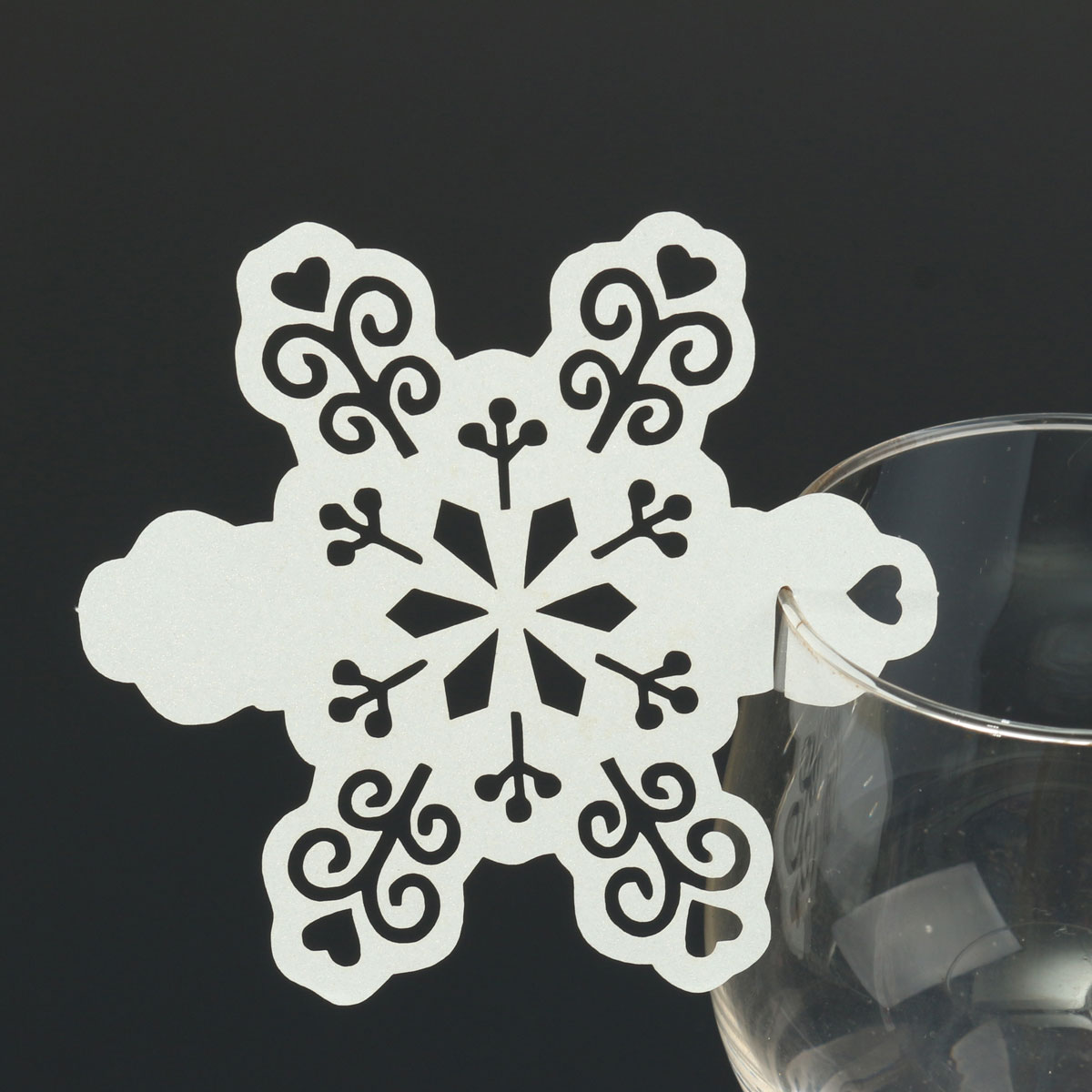 Christmas Wedding Name Place Cards For Wine Glass Laser Cut Pearlescent Card - Picture 23 of 78
