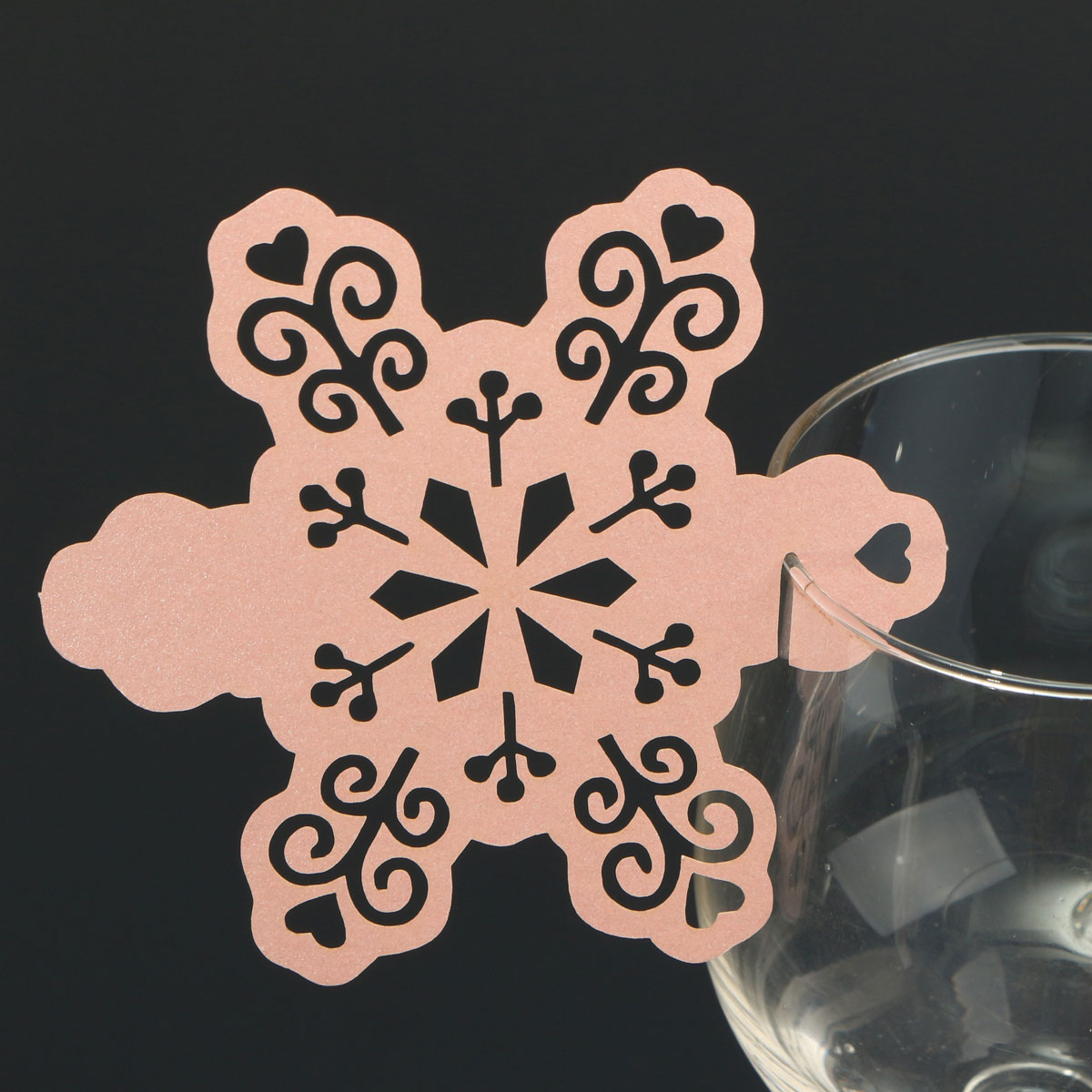 Christmas Wedding Name Place Cards For Wine Glass Laser Cut Pearlescent Card - Picture 25 of 78