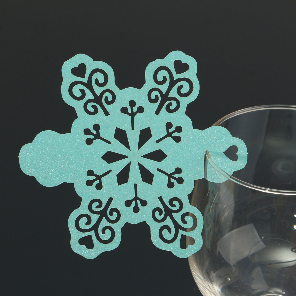Christmas Wedding Name Place Cards For Wine Glass Laser Cut Pearlescent Card - Picture 28 of 78