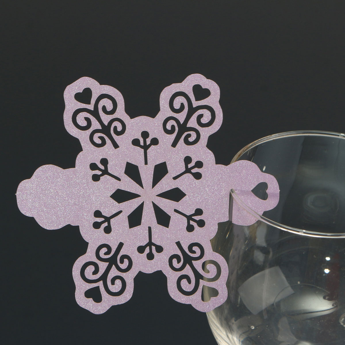 Christmas Wedding Name Place Cards For Wine Glass Laser Cut Pearlescent Card - Picture 29 of 78
