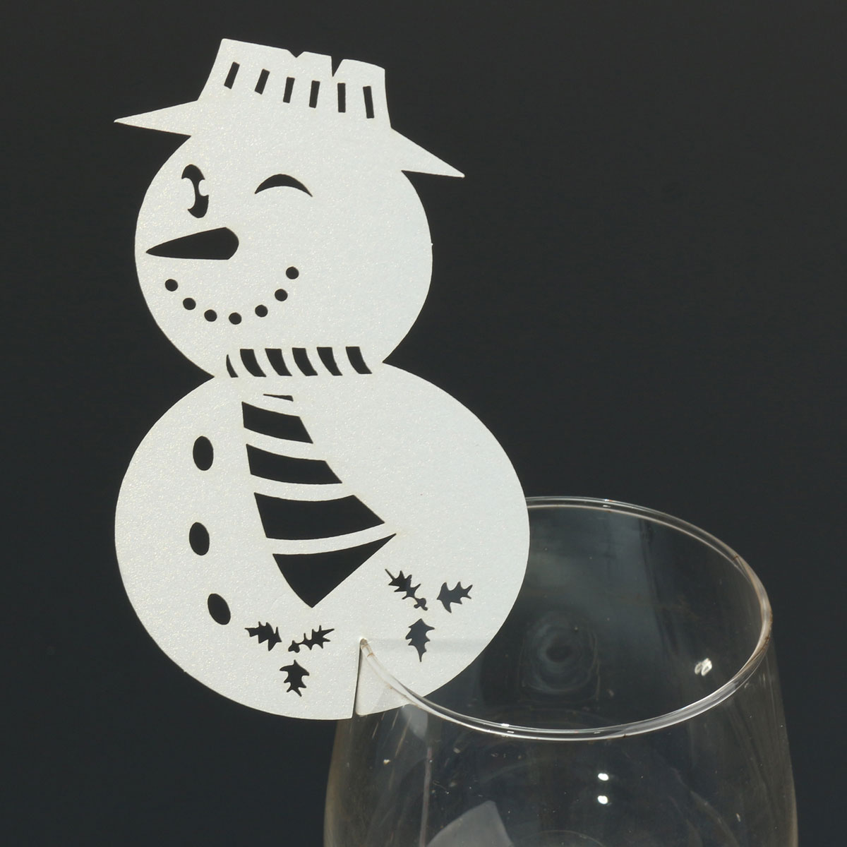 Christmas Wedding Name Place Cards For Wine Glass Laser Cut Pearlescent Card - Picture 65 of 78