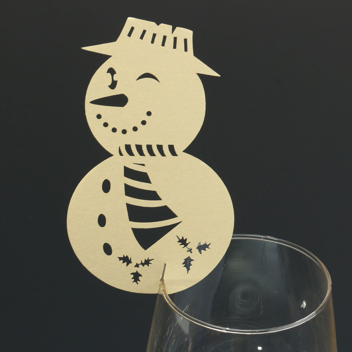 Christmas Wedding Name Place Cards For Wine Glass Laser Cut Pearlescent Card - Picture 66 of 78