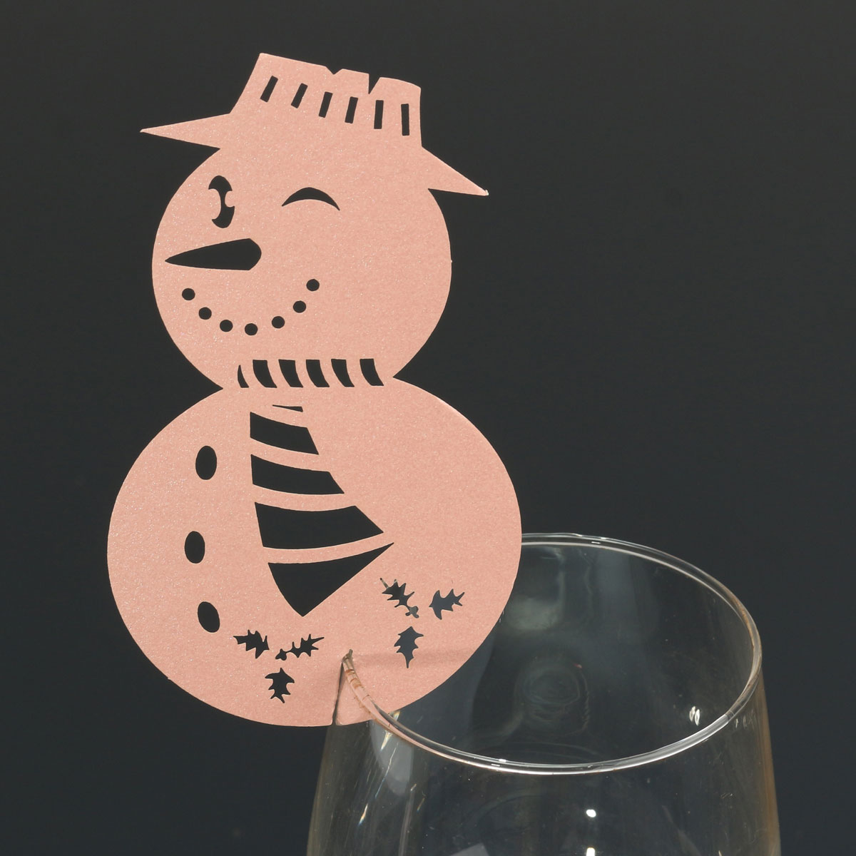 Christmas Wedding Name Place Cards For Wine Glass Laser Cut Pearlescent Card - Picture 67 of 78