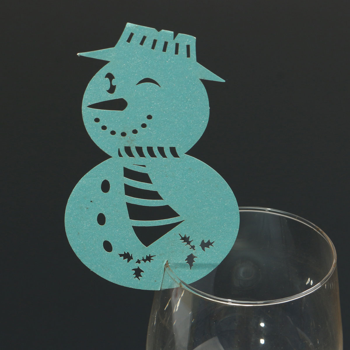 Christmas Wedding Name Place Cards For Wine Glass Laser Cut Pearlescent Card - Picture 70 of 78