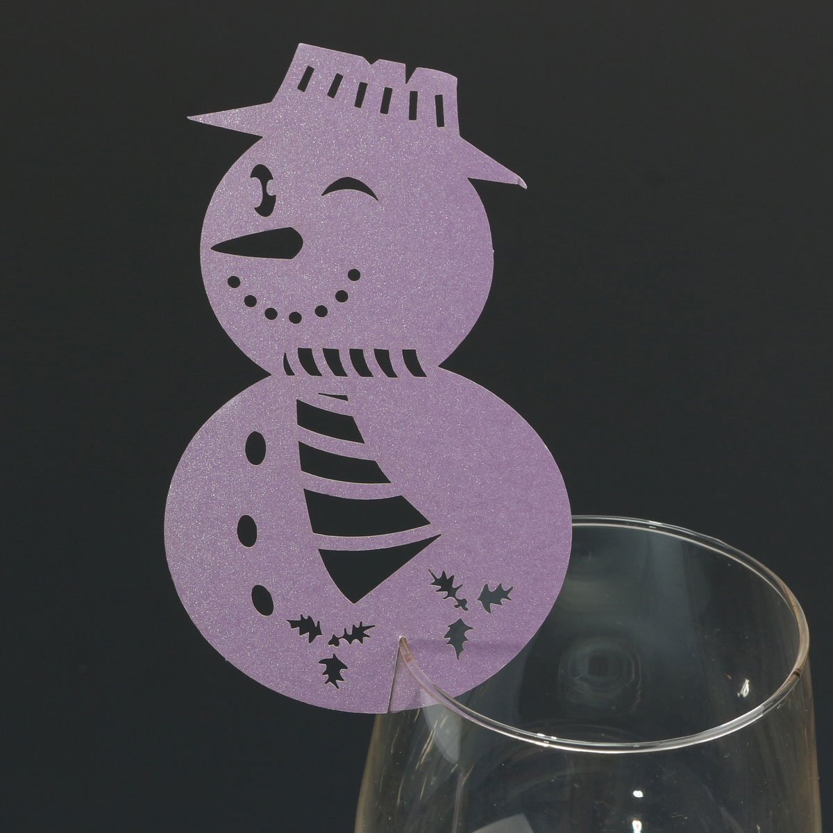Christmas Wedding Name Place Cards For Wine Glass Laser Cut Pearlescent Card - Picture 71 of 78