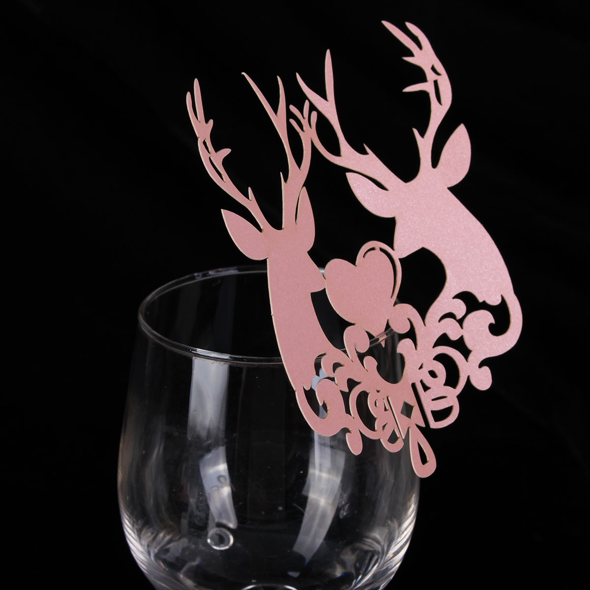 Christmas Wedding Name Place Cards For Wine Glass Laser Cut Pearlescent Card - Picture 32 of 78