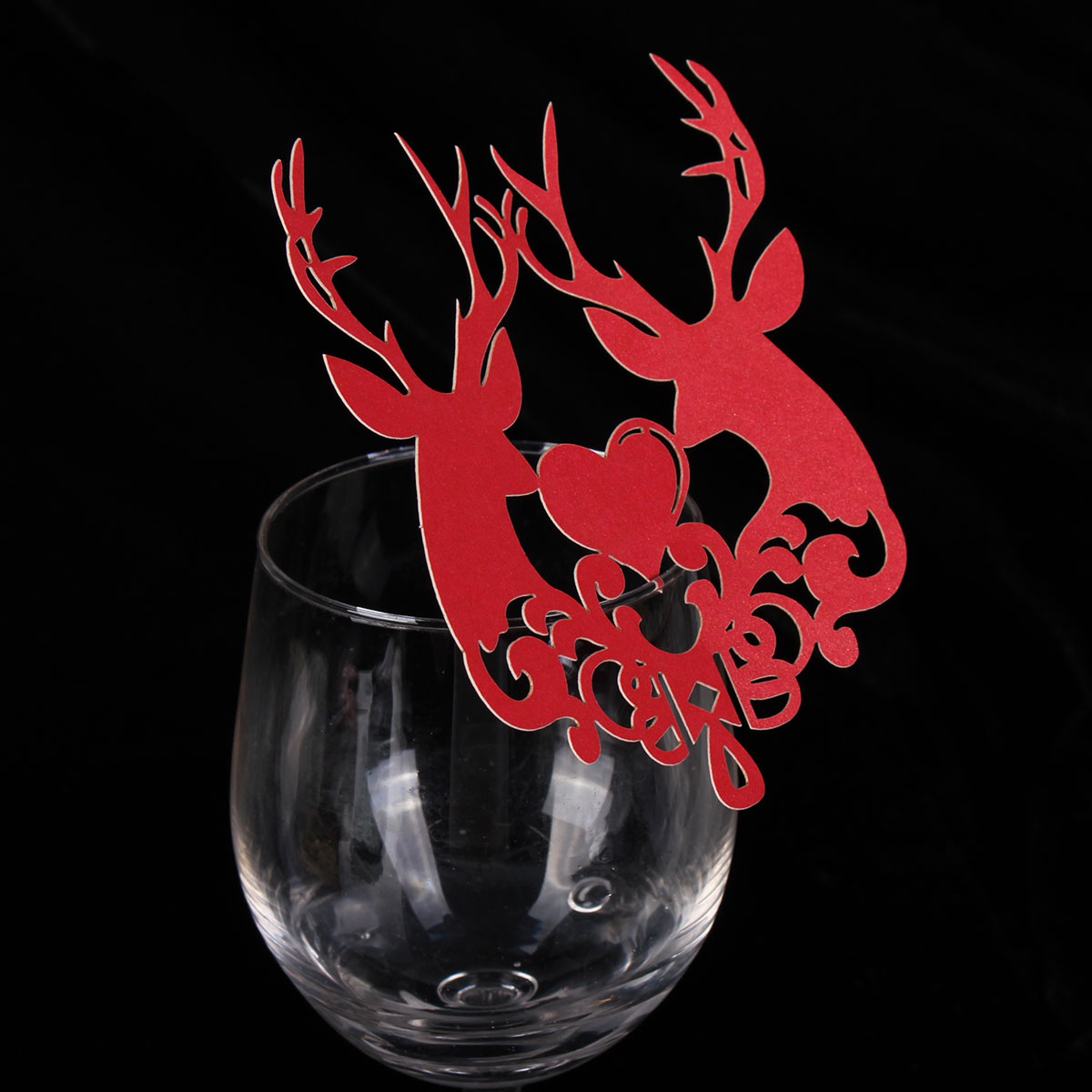 Christmas Wedding Name Place Cards For Wine Glass Laser Cut Pearlescent Card - Picture 33 of 78