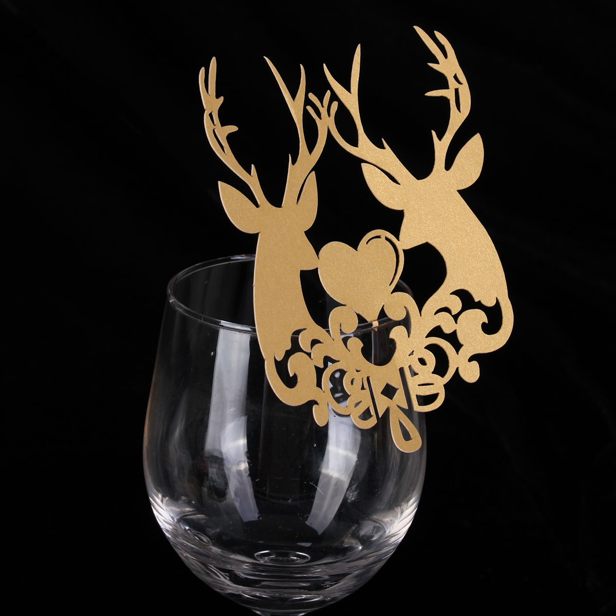 Christmas Wedding Name Place Cards For Wine Glass Laser Cut Pearlescent Card - Picture 34 of 78