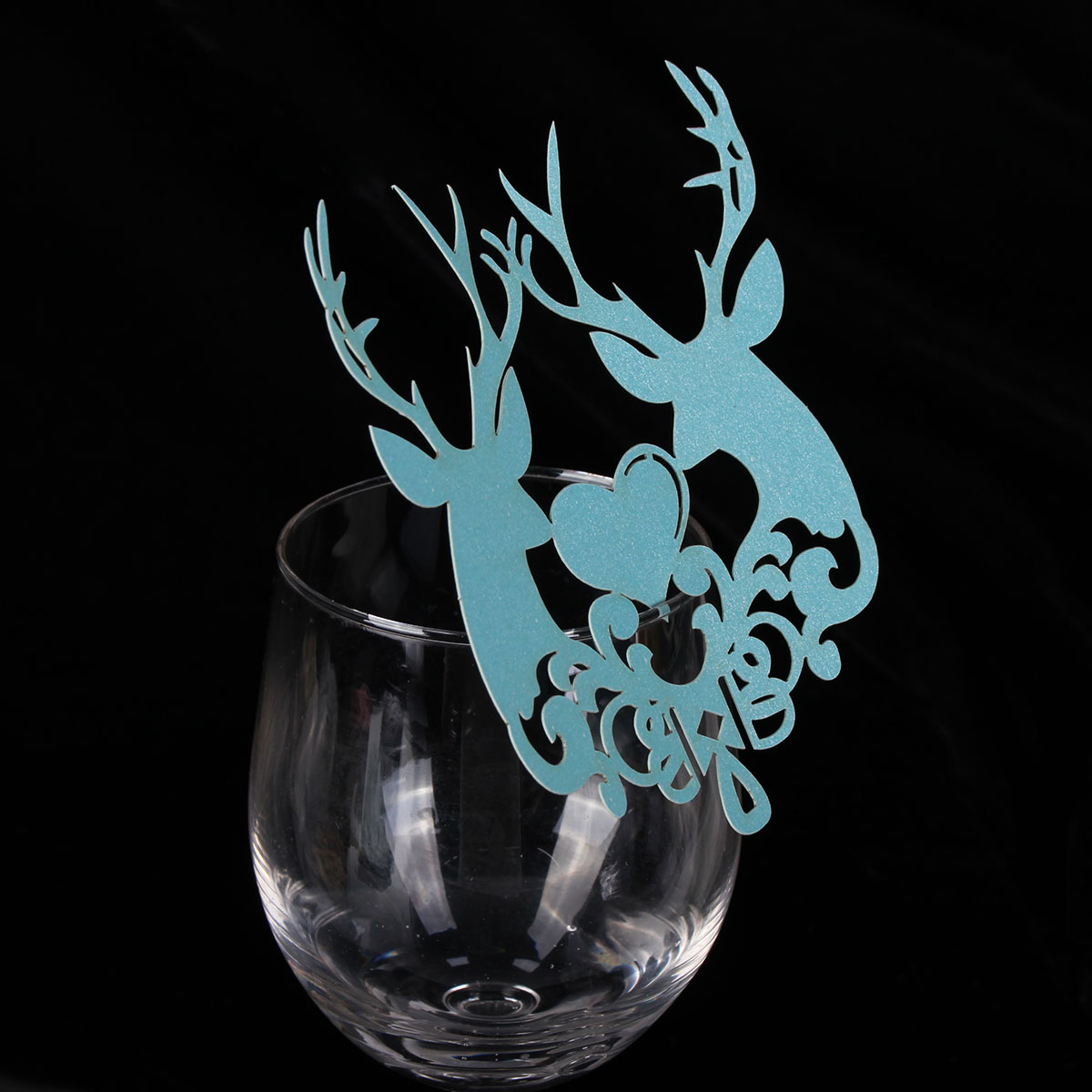 Christmas Wedding Name Place Cards For Wine Glass Laser Cut Pearlescent Card - Picture 35 of 78