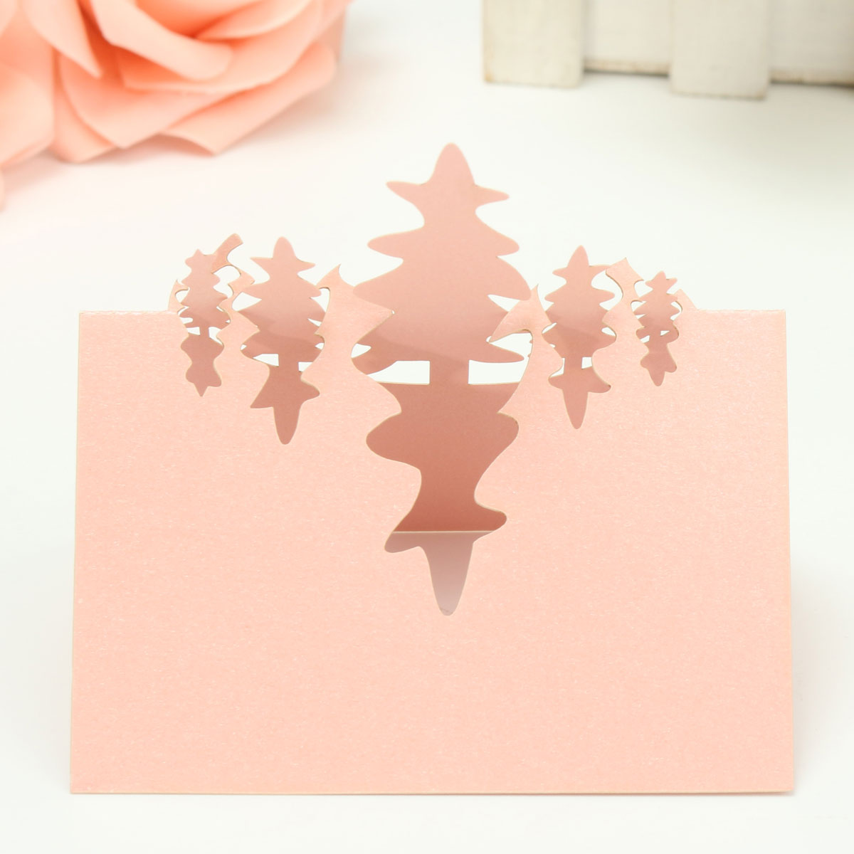 Christmas Wedding Name Place Cards For Wine Glass Laser Cut Pearlescent Card - Picture 74 of 78