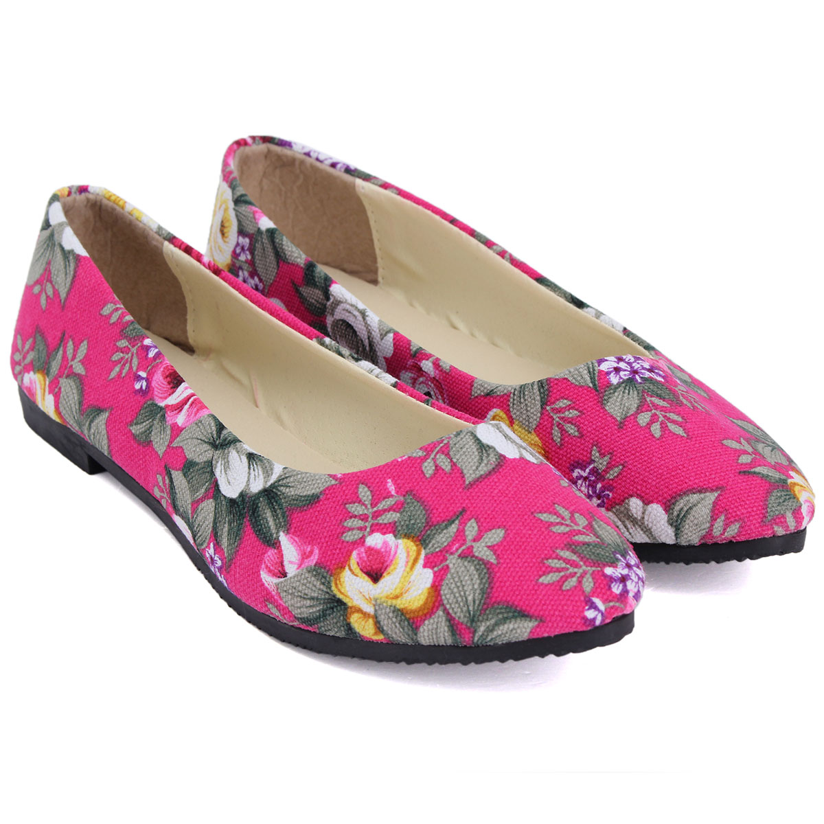 womens floral flat shoes