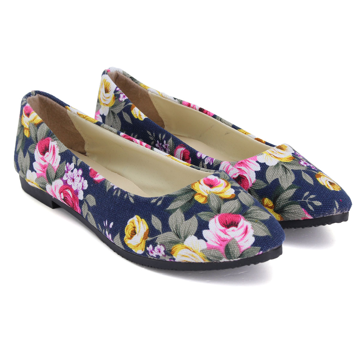 womens floral flat shoes