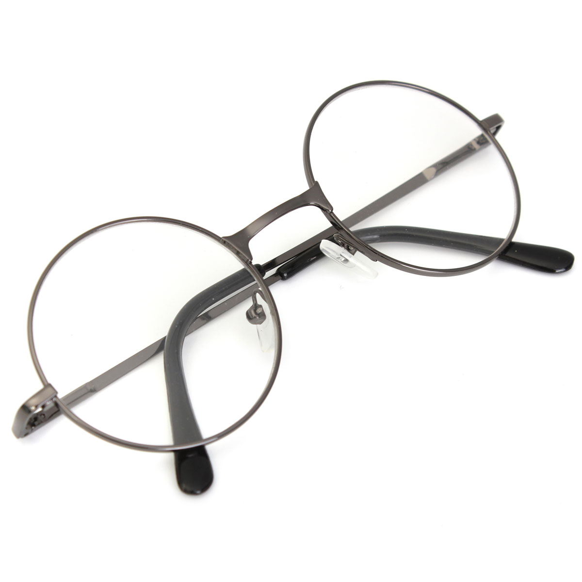 Retro Round Presbyopic Reading Glasses Metal Frame Flat Mirror