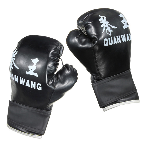 1 Pair PU Leather Training MMA UFC Boxing Gloves Sparring Curved Focus