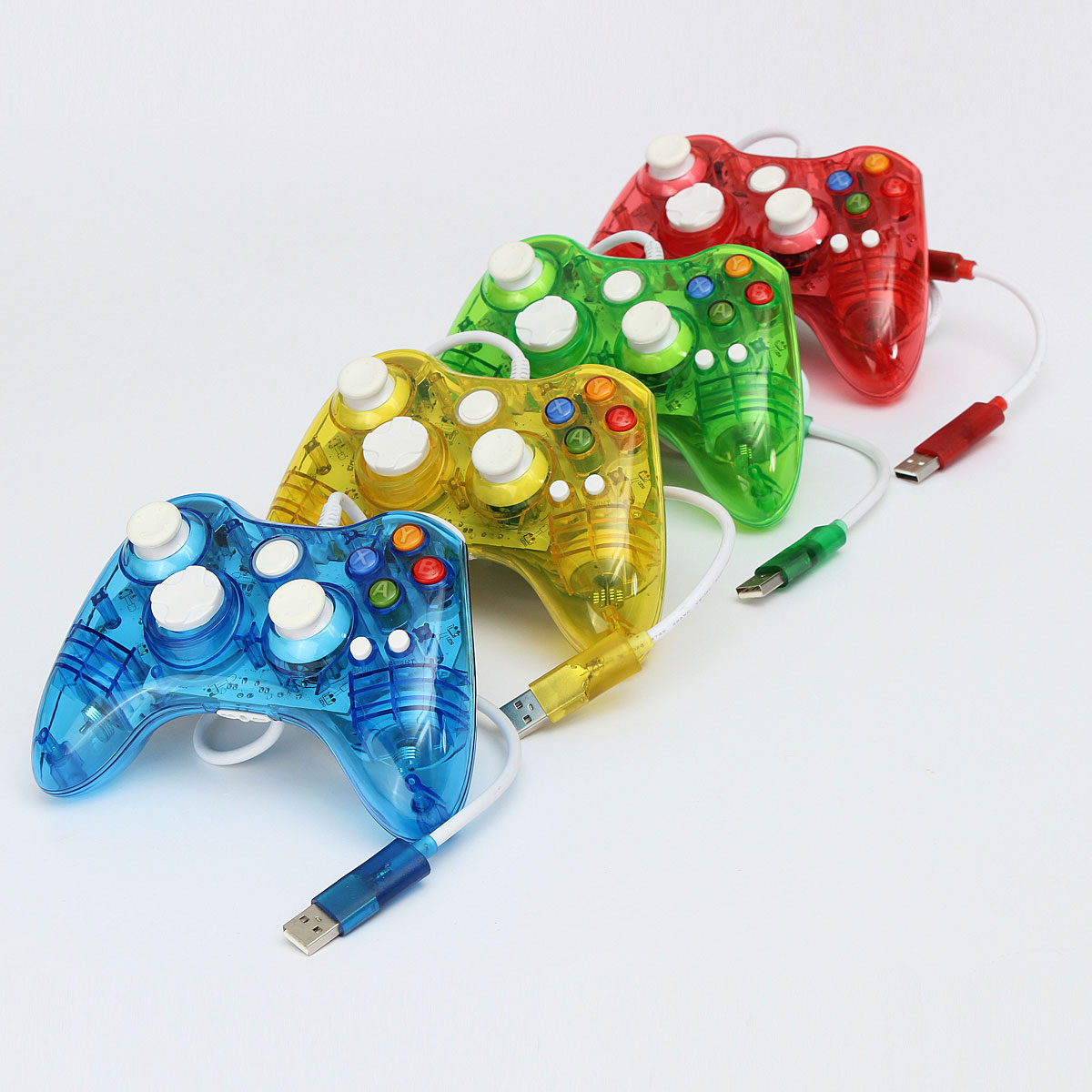 Glow LED Colors Wired USB Controller Gamepad Fit For Microsoft Xbox 360 PC New - Picture 2 of 8