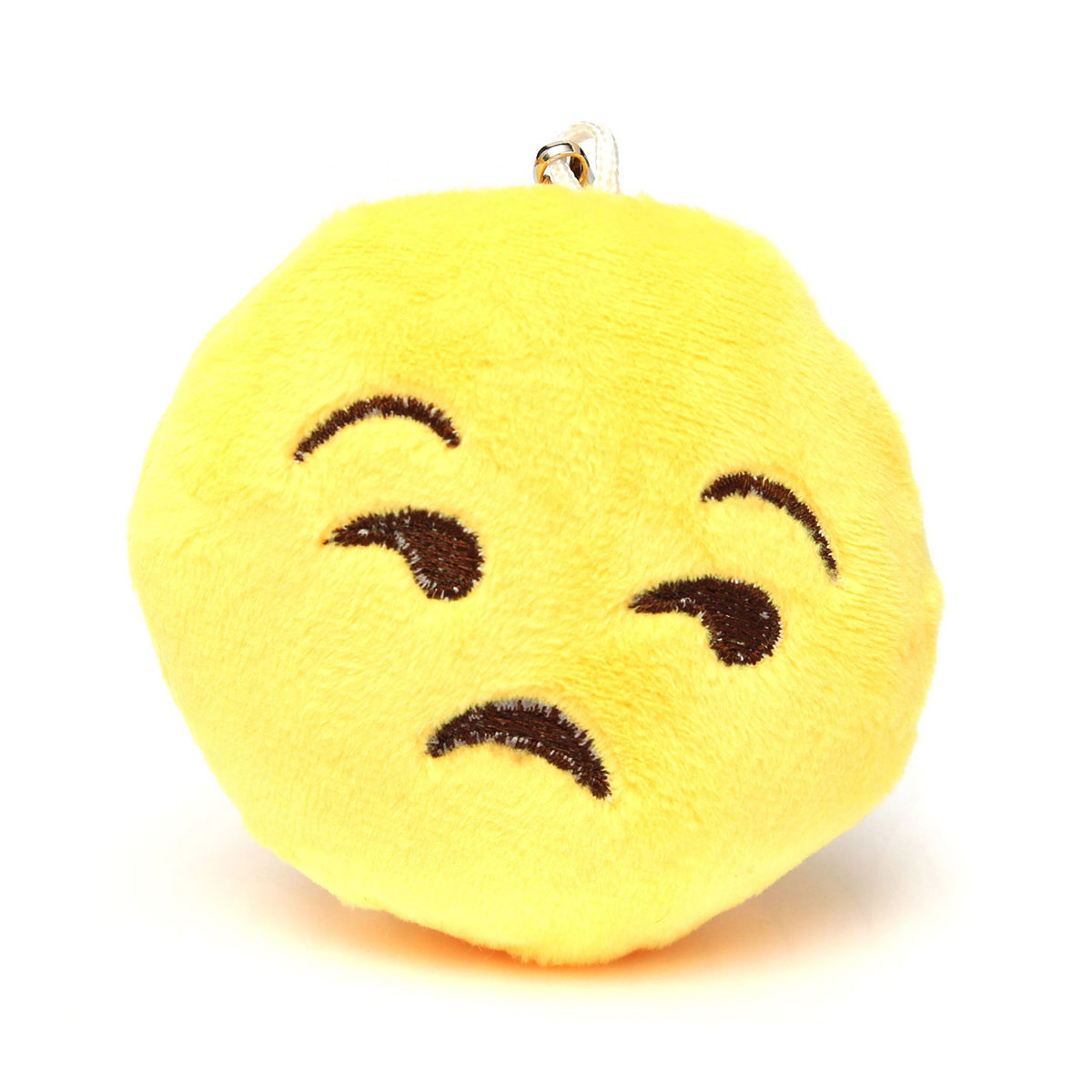 unhappy emoji smiley emoticon phone key chain strap yellow