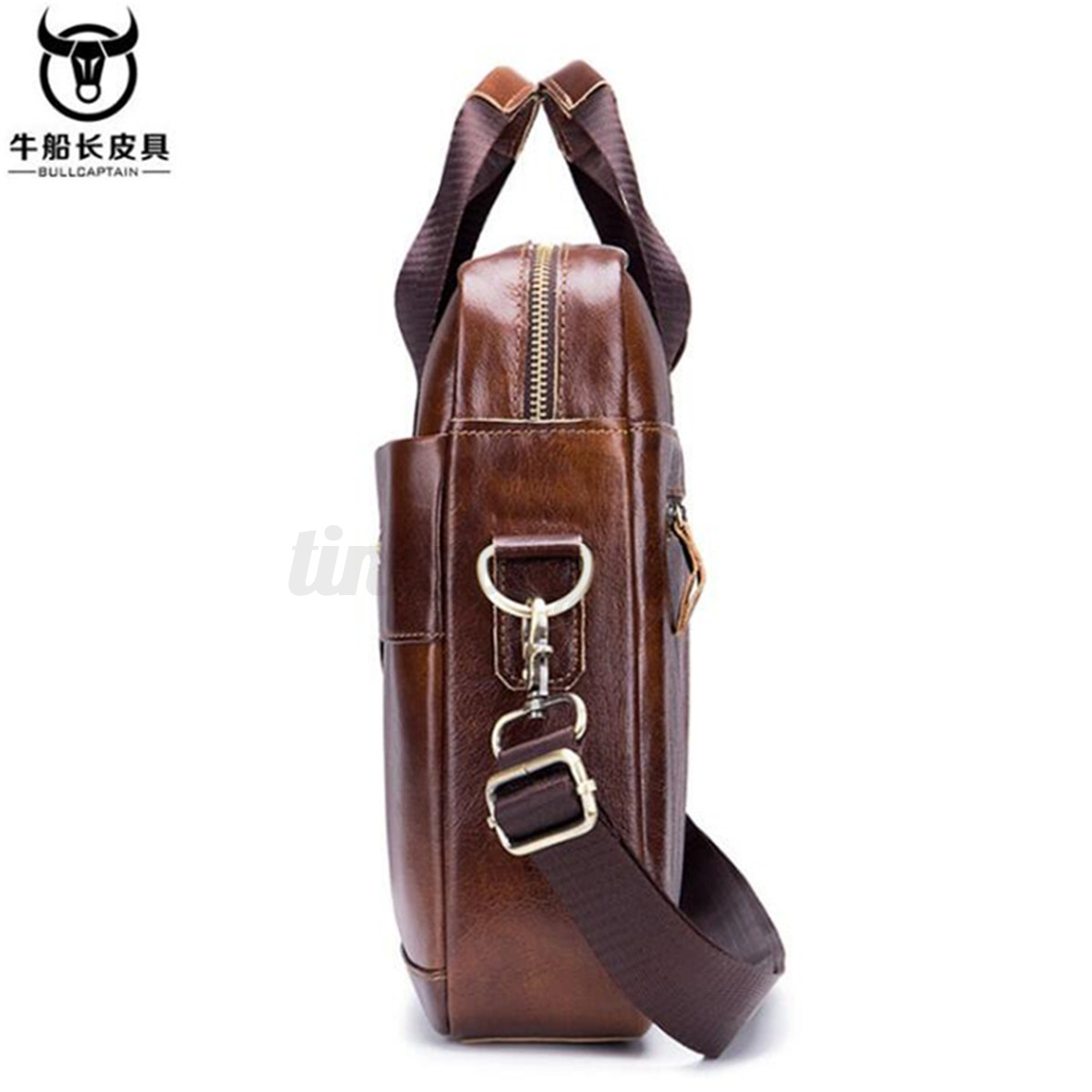 Men Genuine Leather Shoulder Business Bag Briefcase Messenger Handbag Tote 2019