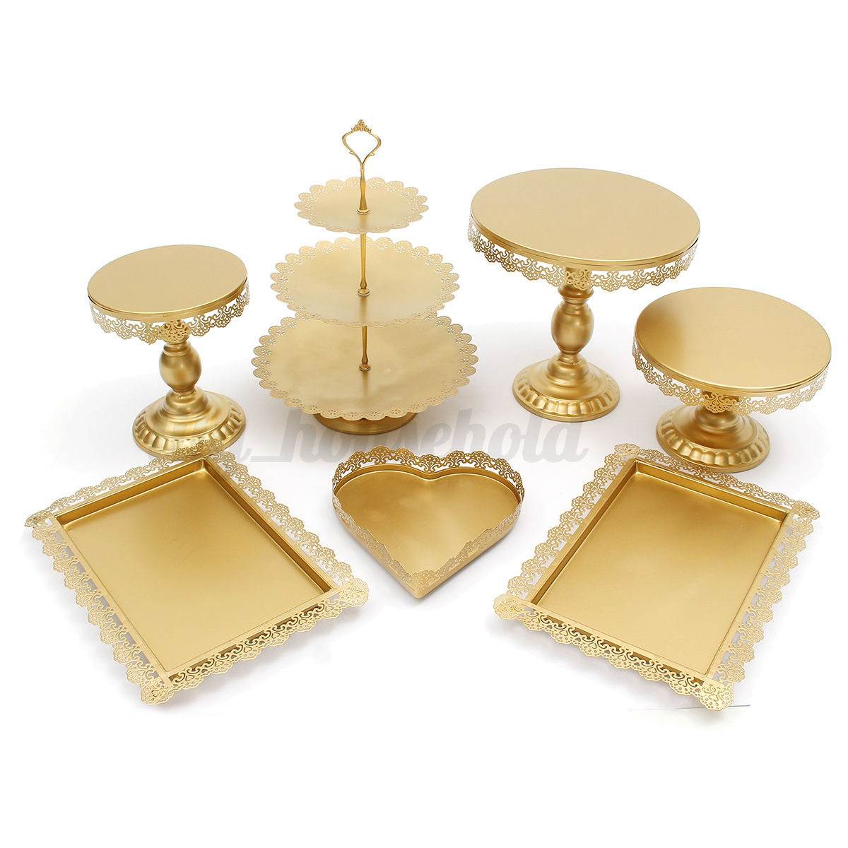 7Pcs Tortenständer Kuchen Halter Kuchenstand Cupcake Ständer Hochzeit Party Set