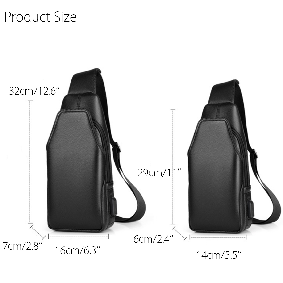 Nuevo USB Mochila Cargador Bolsa de Hombro Impermeable Antirrobo Cuero de PU
