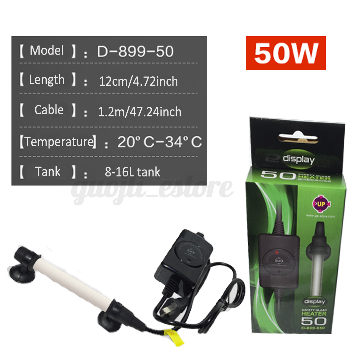 25-500W Aquarium Fish Tank Heater Submersible Water Thermostat Anti-Explosion