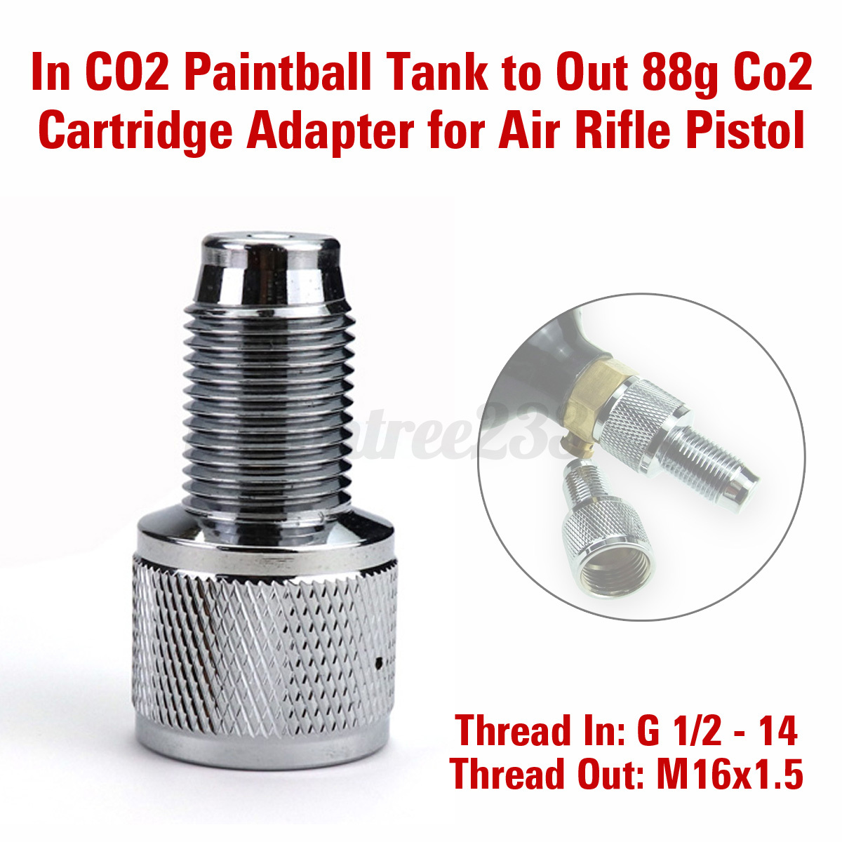 Paintball CO2 Tank zu Out 88g Einweg Kartuschenadapter für Luftgewehrpistole I