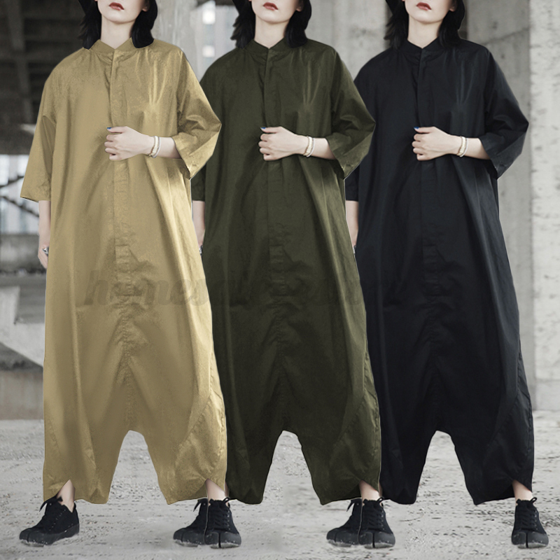 Women Casual Harem Jumpsuit Romper 3//4 Sleeve All In One Loose Overalls Playsuit