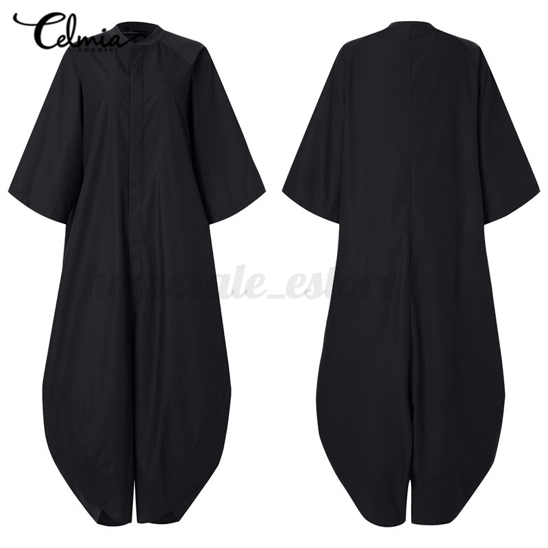 Women Casual Harem Jumpsuit Romper 3//4 Sleeve All In One Loose Overalls Playsuit
