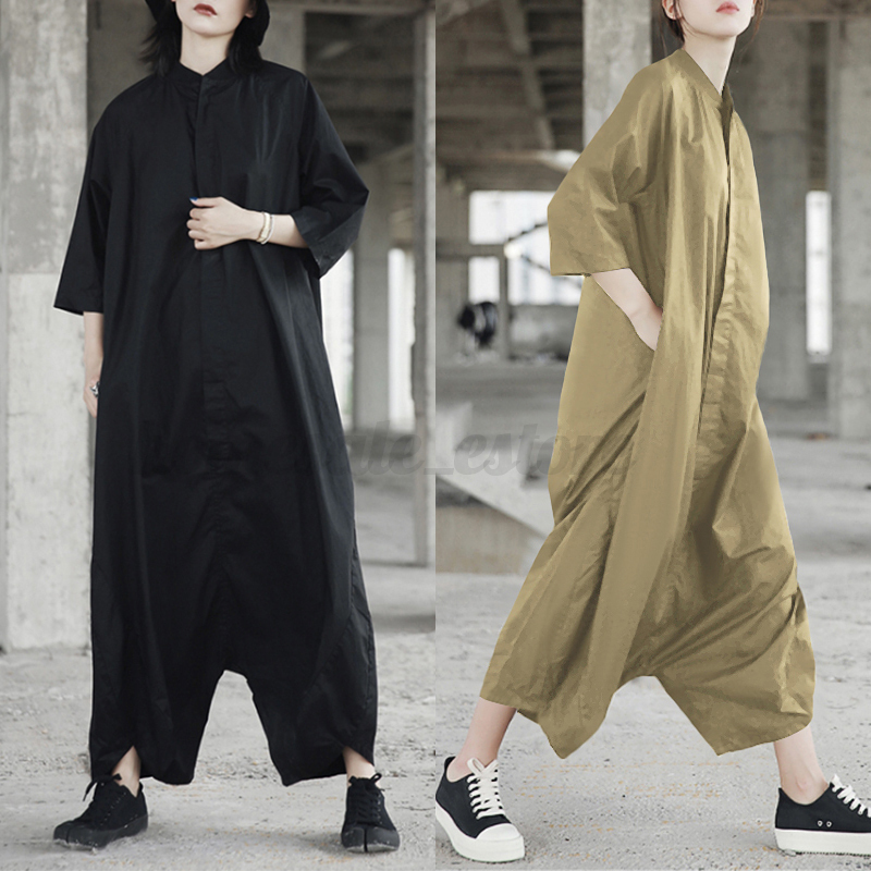 Women Casual Harem Jumpsuit Romper 3//4 Sleeve All In One Loose Overalls Playsuit
