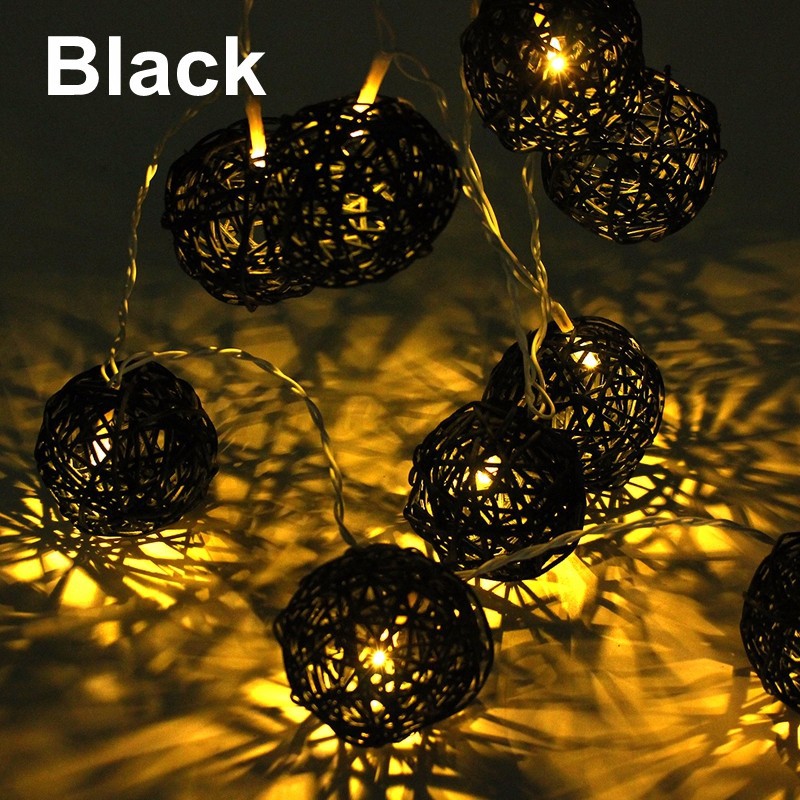 Plug or Battery Operated Aladin Rattan Wicker Balls LED String Fairy Lights Lamp eBay