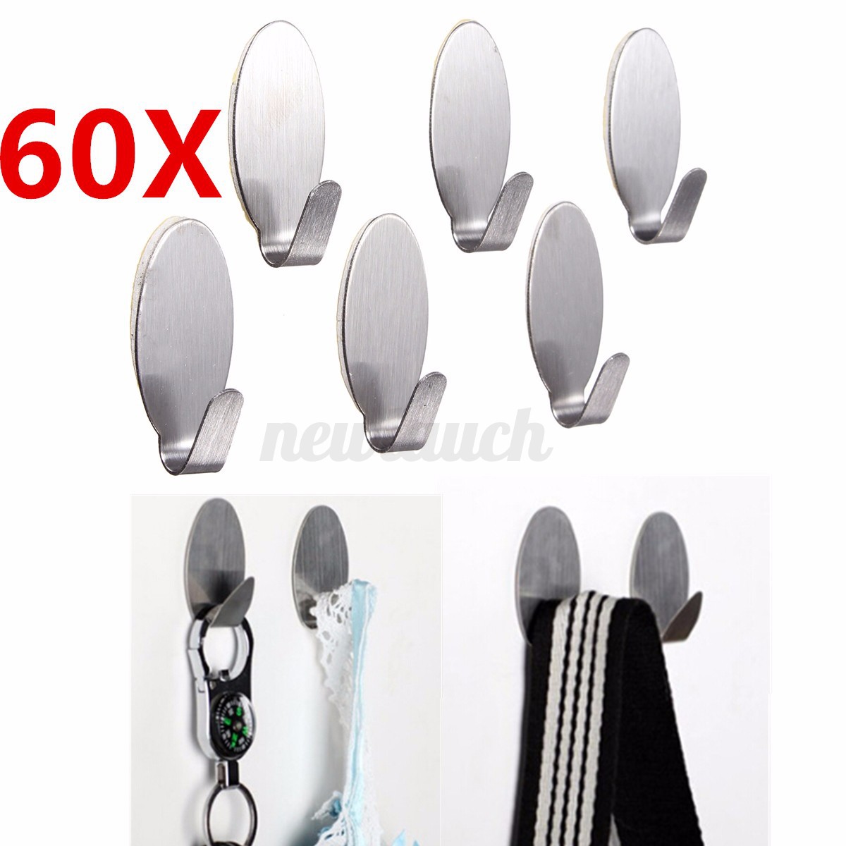 60-X-Adhesive-Stainless-Steel-Cabinet-Towel-Racks-Wall-Hook-for-Kitchen-Bathroom