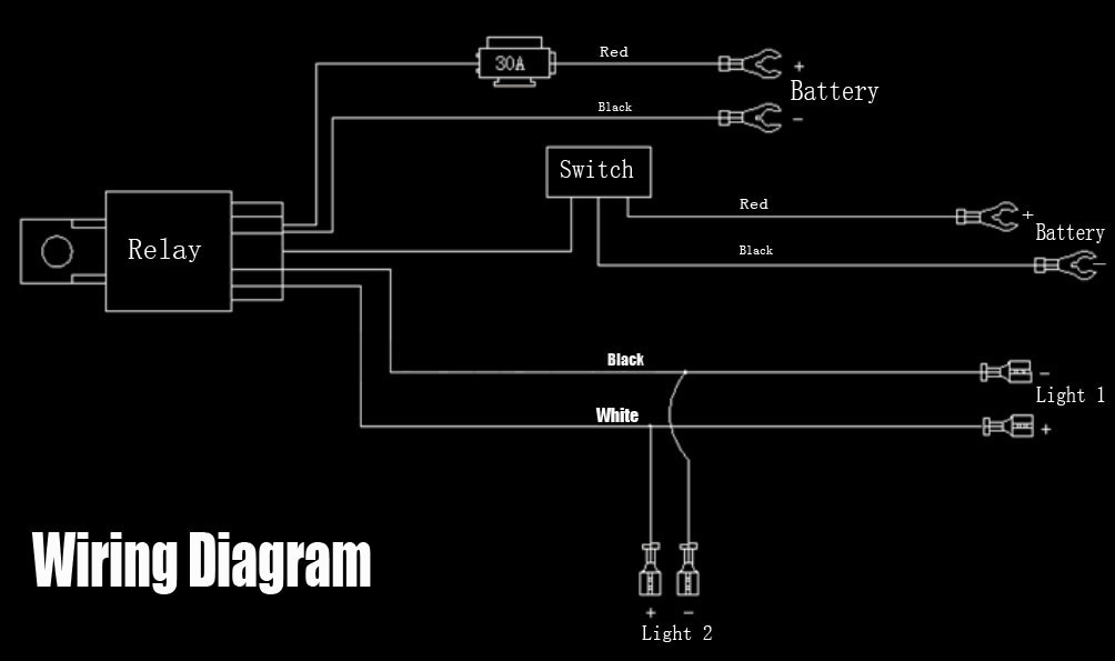 Led Spot Light Wiring Loom Harness 12v 40a Switch Relay