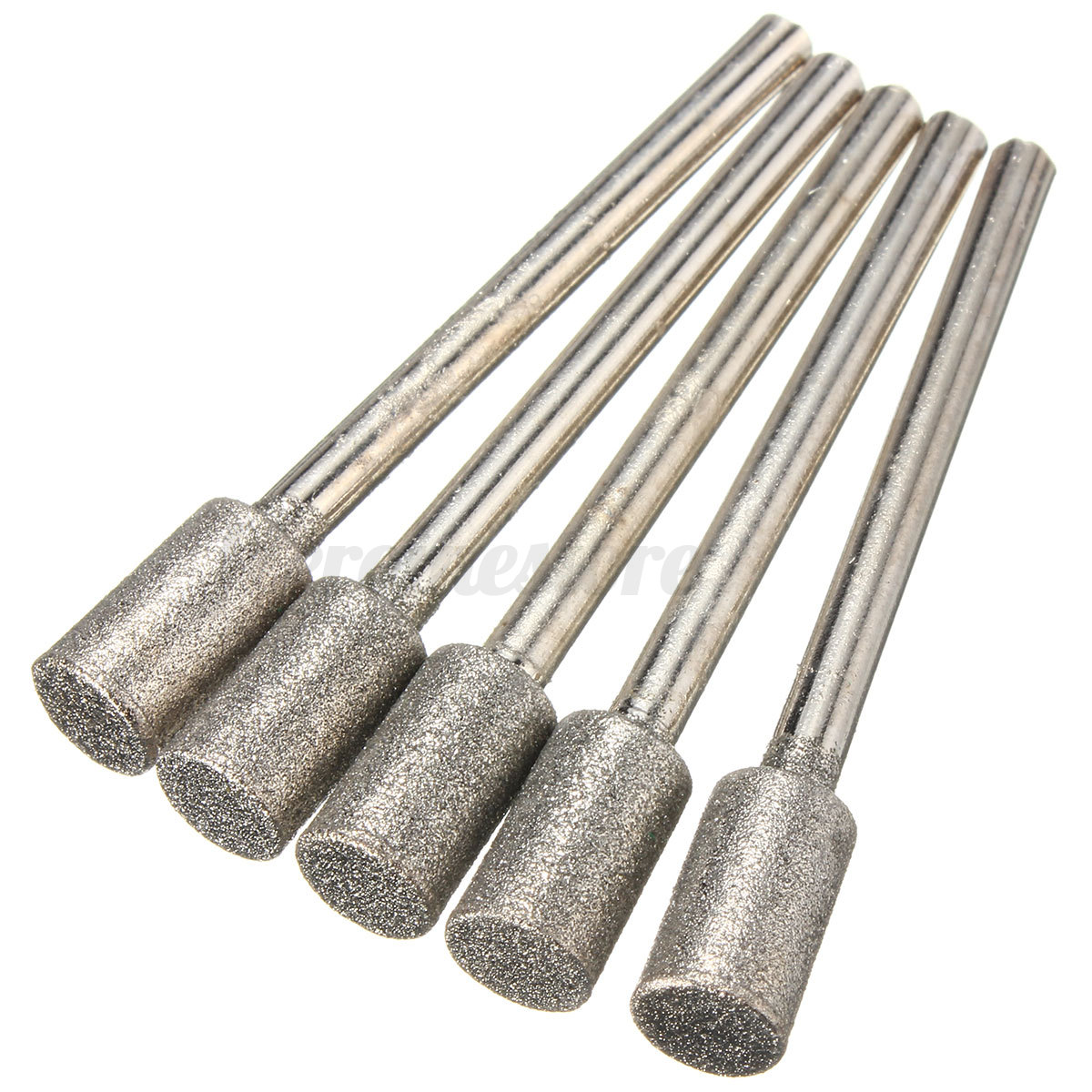5x 3mm Shank Diamond Grinding Burr Stone Drill Bits Tool For Dremel