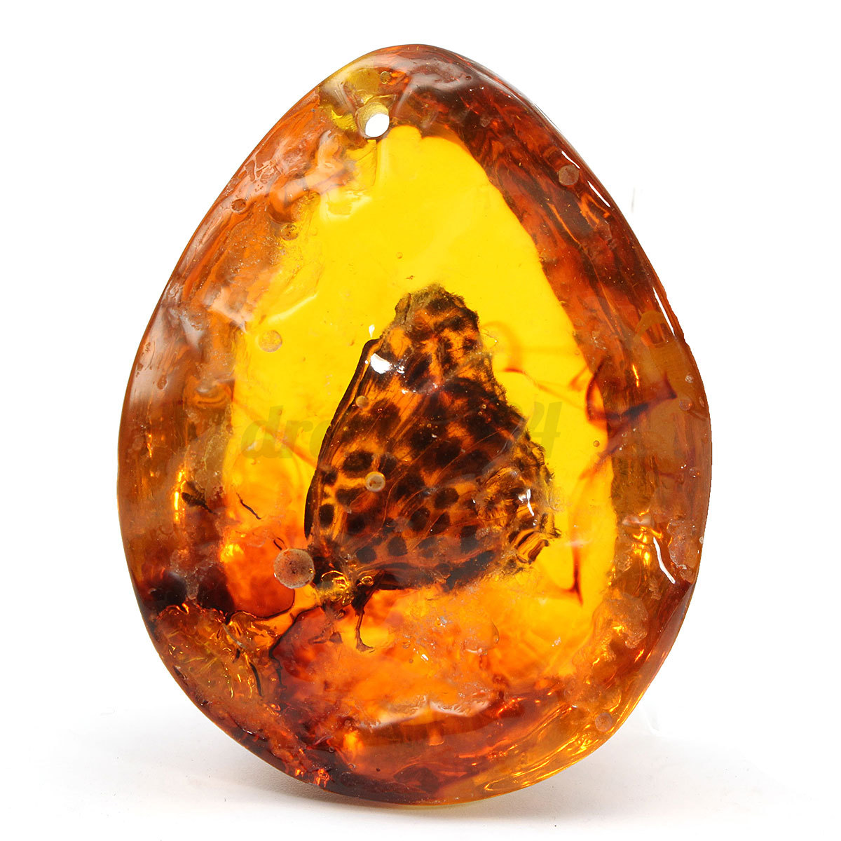 Beautiful Genuine Resin Amber Butterfly Insect Stone