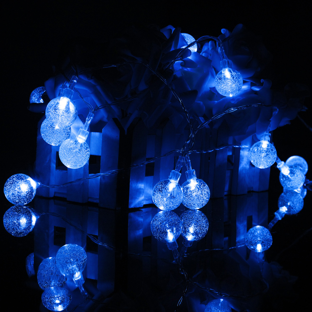 30LED Solar Globe Bubble Ball String Fairy Light Waterproof Party Xmas Decor eBay