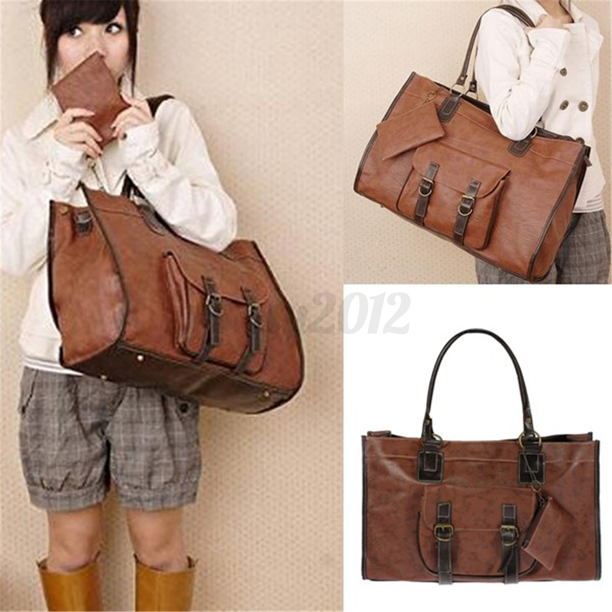 Uk Women Large Leather Travel Satchel Handbag Shoulder Bag Messenger Uk Women Large Leather Travel Satchel Handbag Shoulder