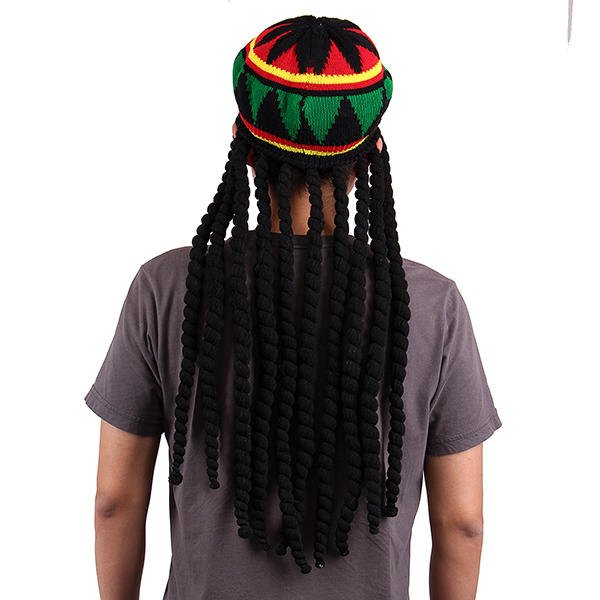 Strickmütze Jamaican Reggae Headgear Baggy Cap Mütze Rasta Perücke Dreadlocks