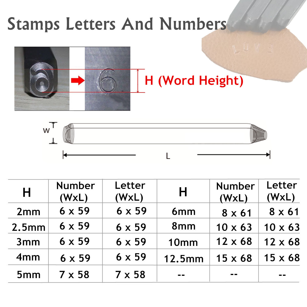 6MM Stamps Letters Alphabet And Numbers Set Punch Steel Metal Tool Case
