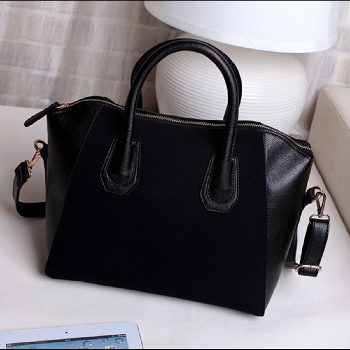 black crossbody satchel