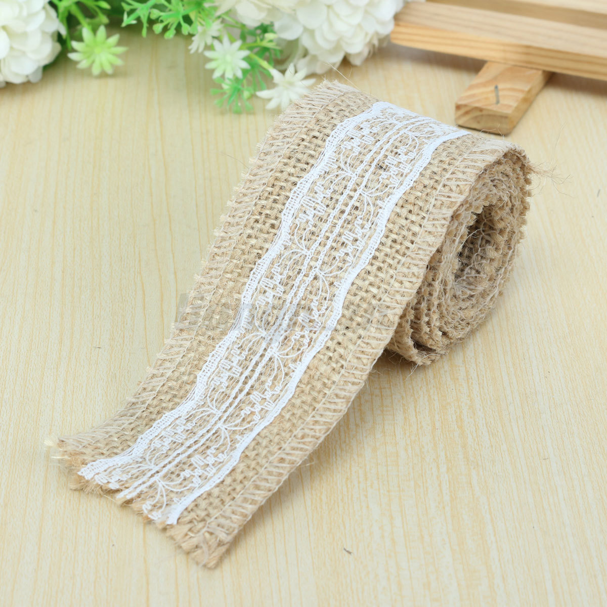 1m Rouleau Ruban De Toile Jute Jute Bordure Dentelle Bande Mariage 1m Rouleau Ruban De Toile Jute Jute Bordure Dentelle Bande Mariage