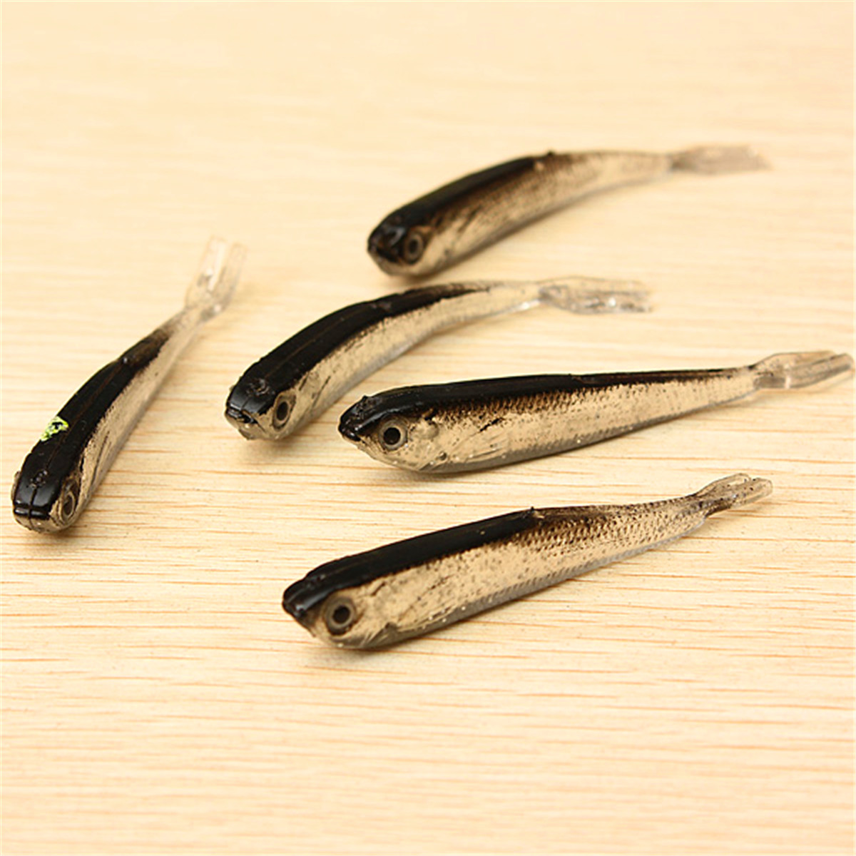 10pcs 80mm Soft Silicone Tiddler Bait Fluke Fish Fishing