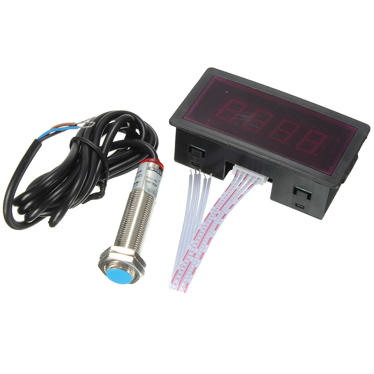 ... red led 4 digital tachometer rpm speed meter npn hall proximity 3 Wire Sensor Wiring