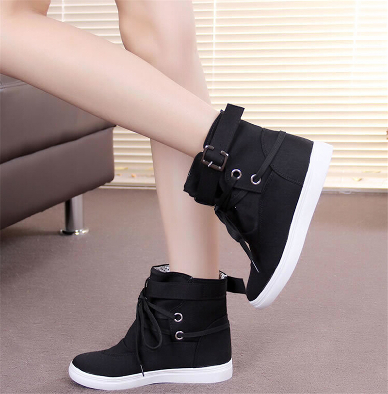 high ankle canvas shoes for women