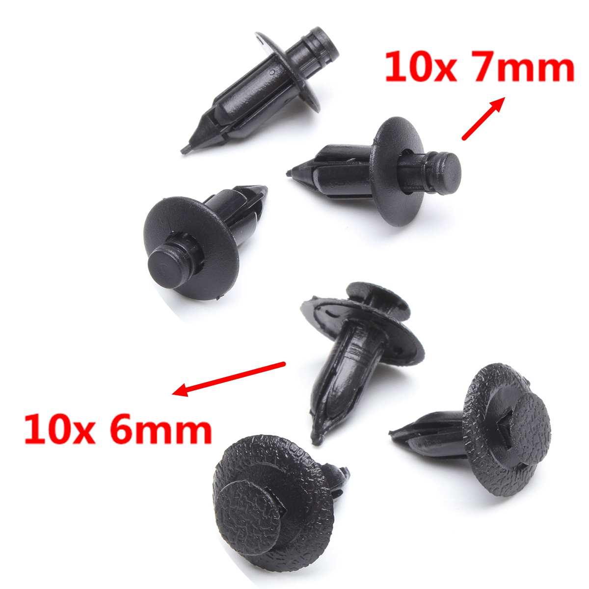 10x 6mm Hole Plastic Rivet Trim Panel Retainer Clips
