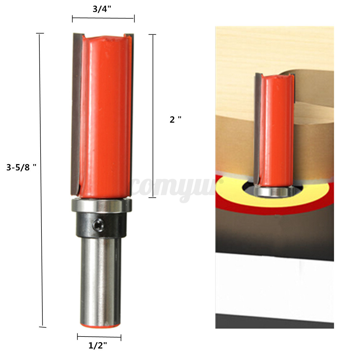 Pattern Trim Template Router Bit 3 4 Quot X 2 Quot 1 2 Quot Shank Woodworking Cutter Hot Ebay Router Bit Template Cutter