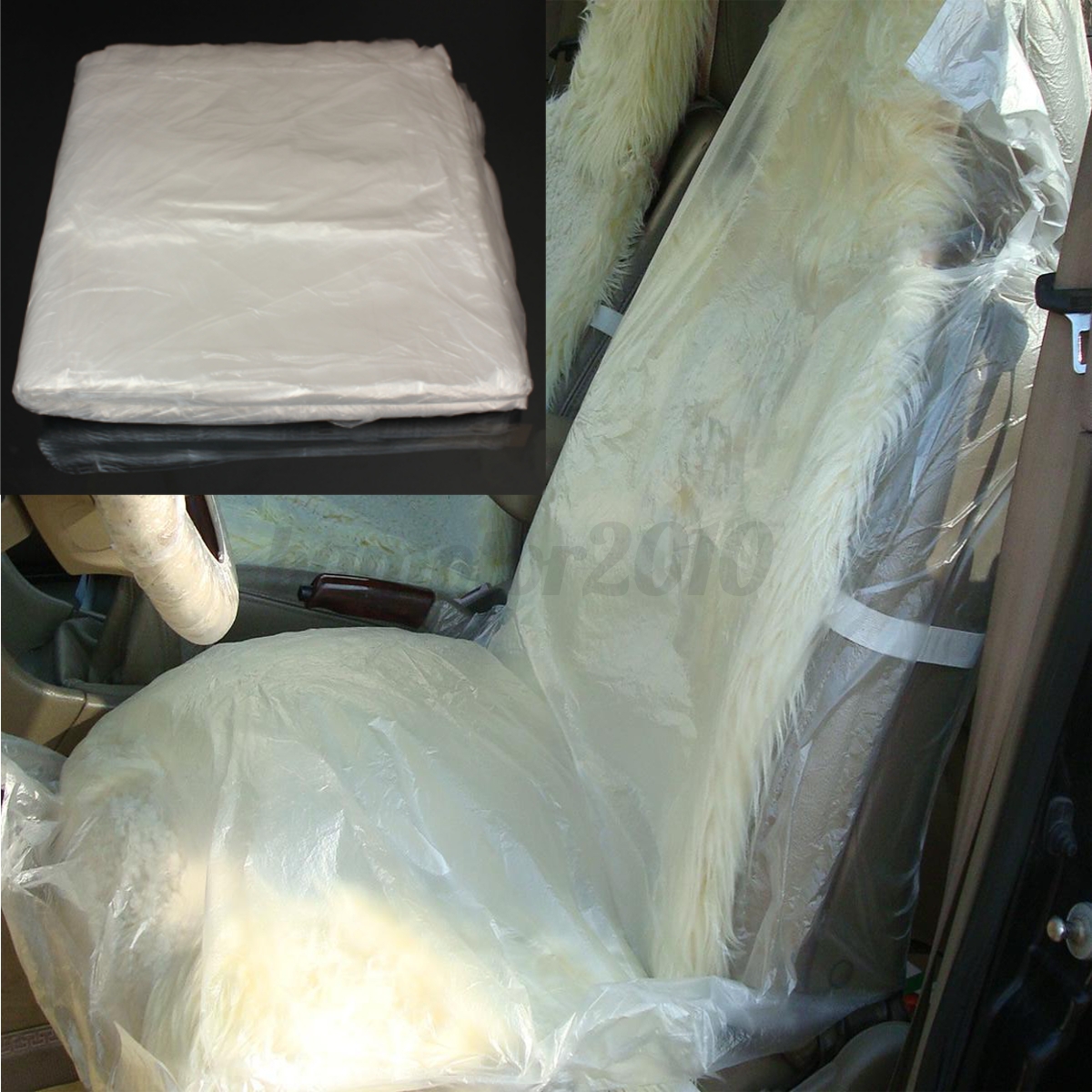 100pcs Disposable Clear Plastic Car Seat Covers Protector Mechanic Image Is Loading 100pcs Disposable Clear Plastic Car Seat Covers Protector