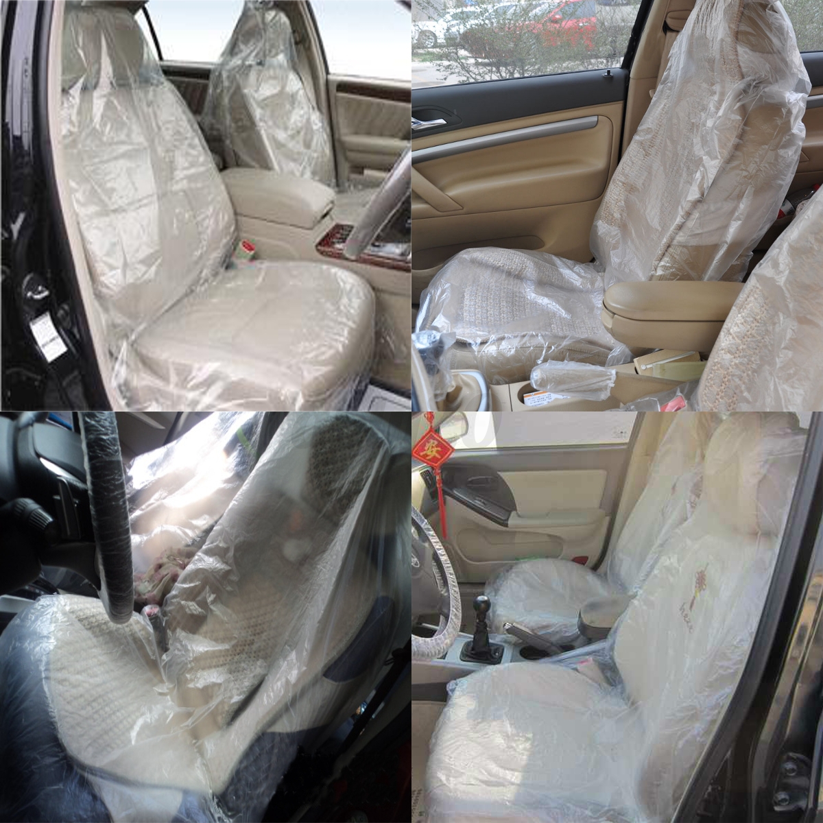 100pcs Pack Disposable Clear Plastic Seat Covers Protector ...