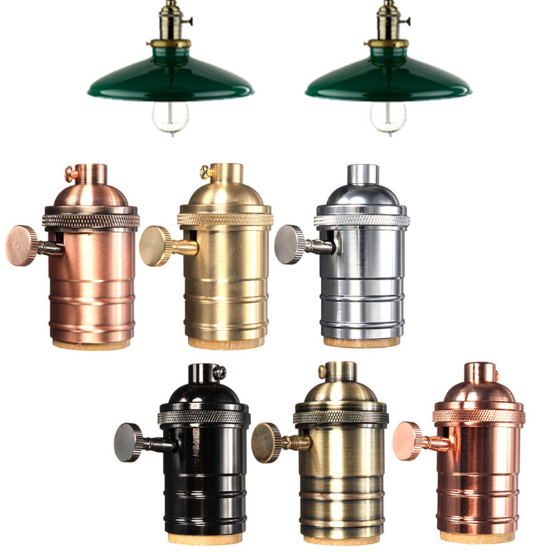Vintage Pendant Lamp Brass Copper Light Socket 6 Finishes Detail Image