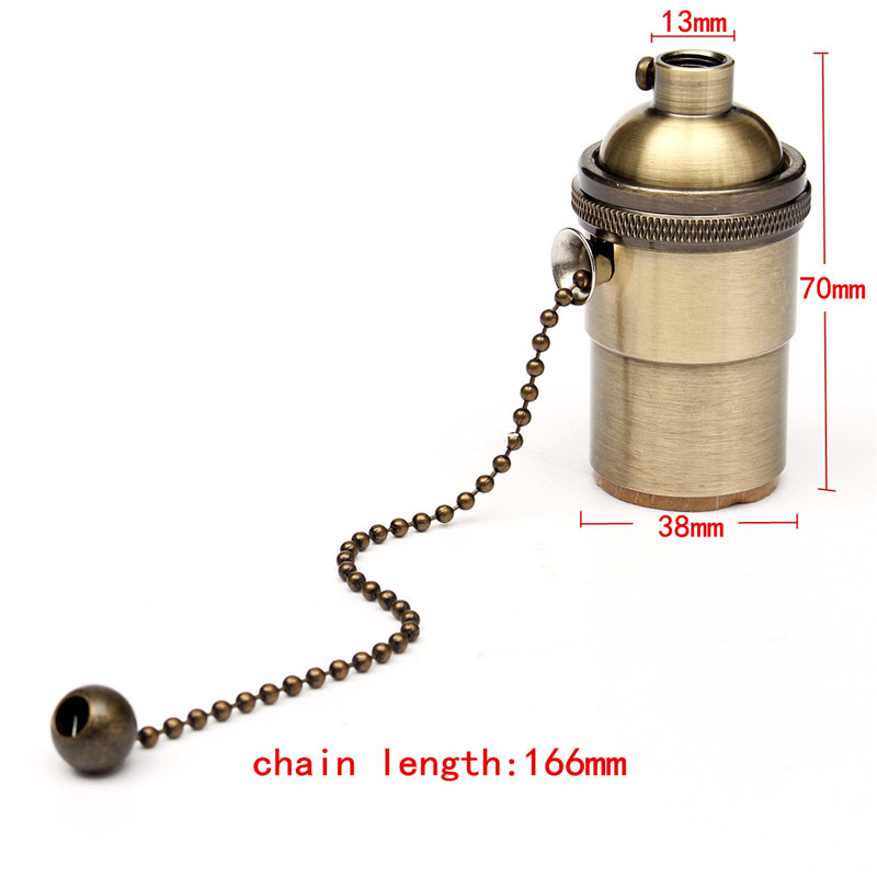 E27 E26 Solid Brass Light Socket Pull Chain On Off Vintage Edison E27 E26 Solid Brass Light Socket Pull Chain On Off Vintage Edison Lamp Pendants
